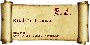 Ribár Liander névjegykártya